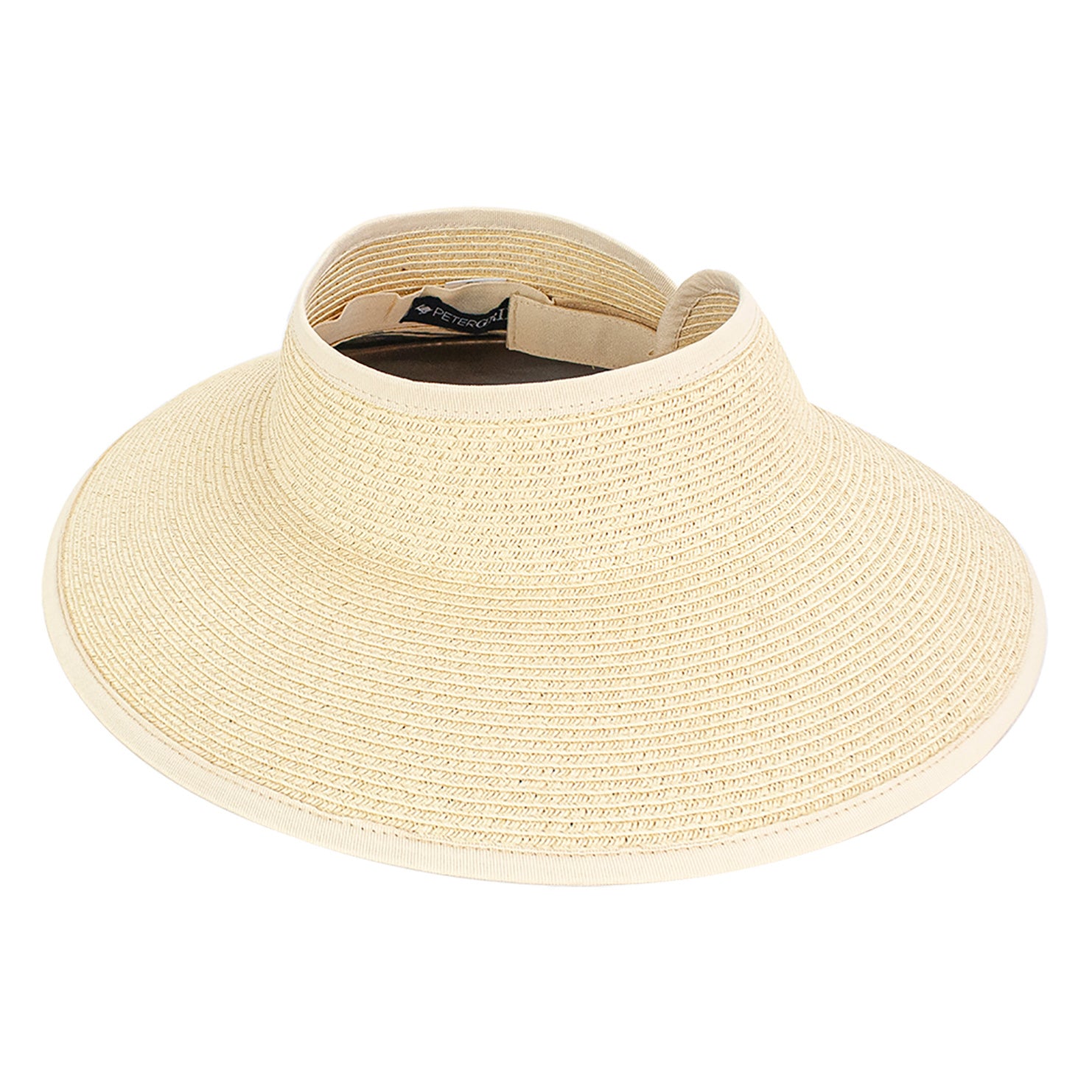 Striped Straw Polyester Visor Hat Doba